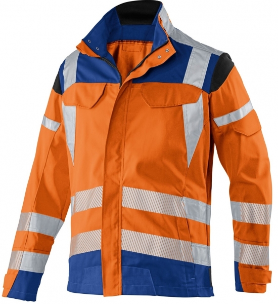 KBLER-Workwear, Arbeits-Berufs-Jacke, Warn-Schutz, REFLECTIQ Bundjacke, warnorange / kornblau