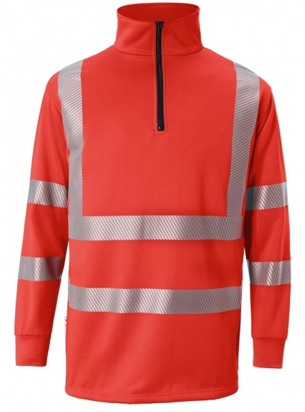 KBLER-REFLECTIQ Zip-Sweater, PSA 2, ca.300g/m, warnrot