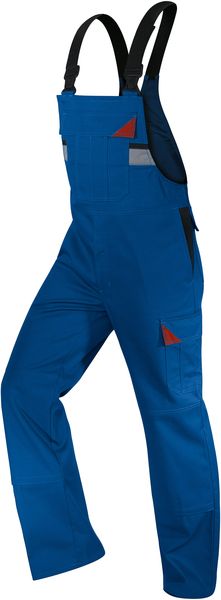 KBLER-Workwear, Brand X-Protect Arbeits-Berufs-Latz-Hose, ca. 350g/m, kbl.blau/rot