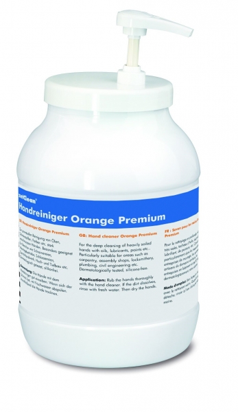 ZVG-Handreiniger Orange Premium,mit Pumpe, VE: 6 Kannen a 3-Liter