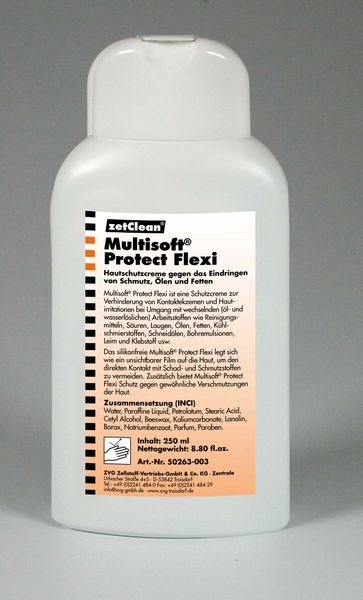 ZVG-Multisoft tect Flexi-Hautschutzcreme, VE: 24 Flaschen a 250 ml