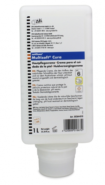 ZVG-Hautpflegecreme Multisoft Cura,VE: 6 Flaschen a 1.000 ml