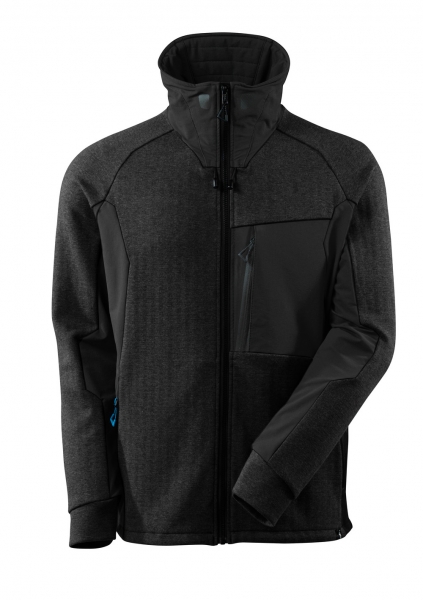 MASCOT-Sweatshirt, Reiverschluss, Stehkragen, 380 g/m, schwarz