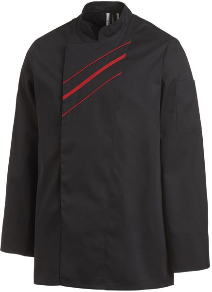 LEIBER-Workwear, Kochjacke fr Sie & Ihn, ca. 215g/m, schwarz/rot