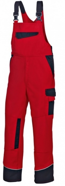 BP-Workwear, Arbeits-Berufs-Latz-Hose, ca. 245g/m, rot/schwarz