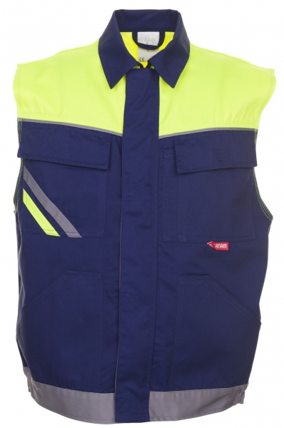 PLANAM-Workwear, Arbeits-Berufs-Weste, Visline, 285 g/m, marine/gelb/zink