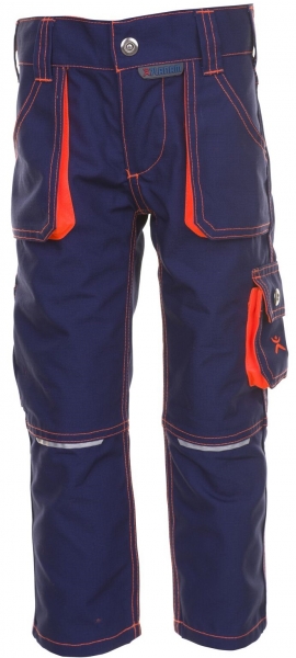 PLANAM-Workwear, Junior Arbeits-Berufs-Bund-Hose, 260 g/m, marine/orange