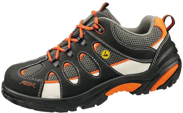 ABEBA-Footwear, S1-Damen- u. Herren-Sicherheits-Arbeits-Berufs-Schuhe, Halbschuhe, ESD, schwarz/orange