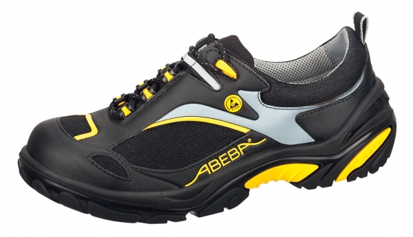 ABEBA-Footwear, S1P-Damen- u. Herren-Sicherheits-Arbeits-Berufs-Schuhe, Halbschuhe, schwarz/gelb