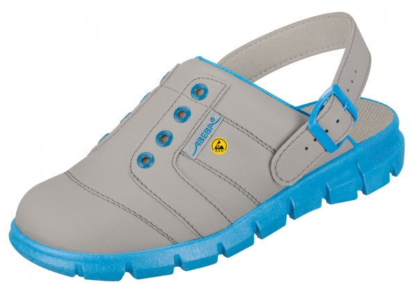 ABEBA-Footwear, OB-A-micro-Damen- und Herren-Arbeits-Berufs-Slipper, grau/blau