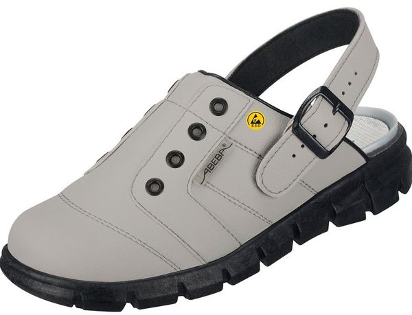 ABEBA-Footwear, OB-A-micro-Damen- und Herren-Arbeits-Berufs-Slipper, grau/schwarz