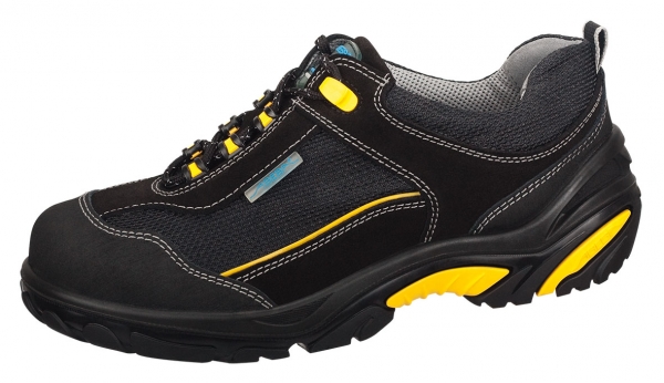 ABEBA-Footwear, S1-Damen- u. Herren-Sicherheits-Arbeits-Berufs-Schuhe, Halbschuhe, schwarz/gelb