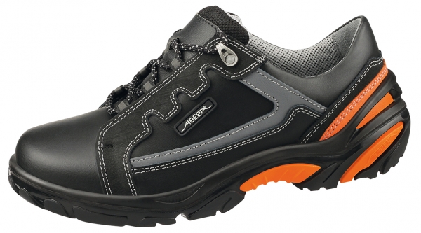 ABEBA-Footwear, S2-Damen- u. Herren-Sicherheits-Arbeits-Berufs-Schuhe, Halbschuhe, ESD, schwarz/orange