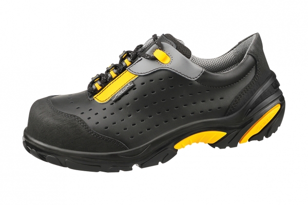 ABEBA-Footwear, S1-Damen- u. Herren-Sicherheits-Arbeits-Berufs-Schuhe, Halbschuhe, ESD, schwarz/gelb