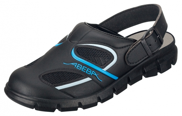 ABEBA-Footwear, OB-Damen- u. Herren-Arbeits-Berufs-Slipper, A-micro, schwarz/blau