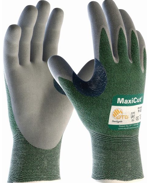BIG-ATG-Schnittschutz-Strick-Arbeits-Handschuhe, MaxiCut, grn/grau