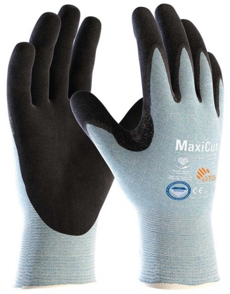 BIG-ATG-Schnittschutz-Strickhandschuhe, MaxiCut Ultra, schwarz/hellblau