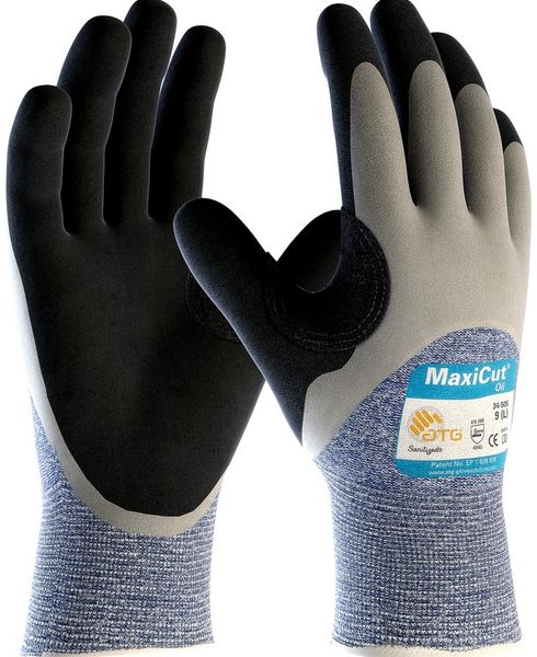 BIG-ATG-Schnittschutz-Strick-Arbeits-Handschuhe, MaxiCut Oil, hellblau/schwarz