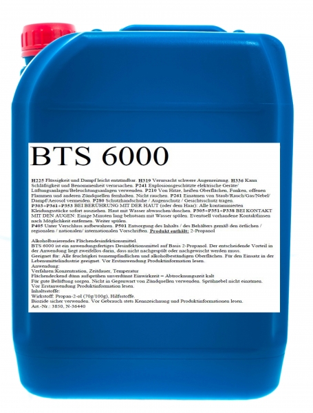 BIO-TEC-BTS 6000 Flchendesinfektion - Desinfektionsmittel, 10 l
