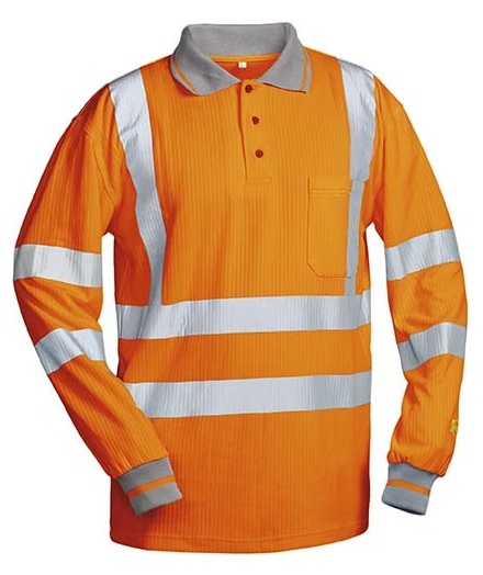 F-SAFESTYLE-UV- und Warnschutz-Langarm-Poloshirt, *ANTONIO*, fluoreszierend orange