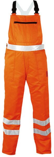 F-Warnschutz-Latzhose mit Schnittschutz, *BIRKE*, 245g/m, fluoreszierend orange