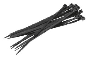 F-Kabelbinder, schwarz, VE = 10 Pkg.  100 Stk.