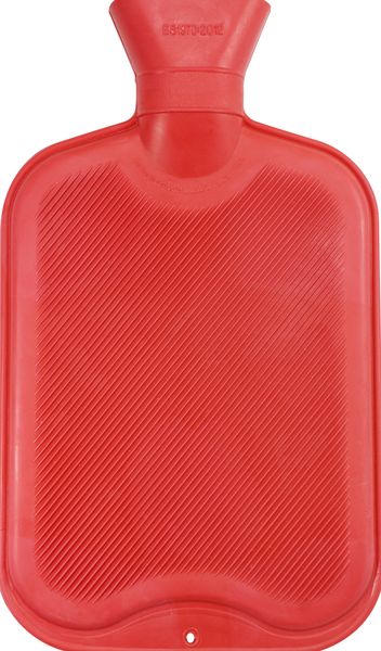 AMPRI-Wrmflasche mit Schraubverschluss, aus Gummi, 2 Liter, VE = 1 Stk/Beutel, rot