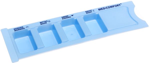 AMPRI-Medikamentendispenser, MED COMFORT, 4 Fcher, VE = 200 Stck, blau