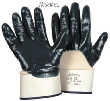 L-SOLECO, Nitril-Arbeits-Handschuhe, Stulpe teilbeschichtet, blau