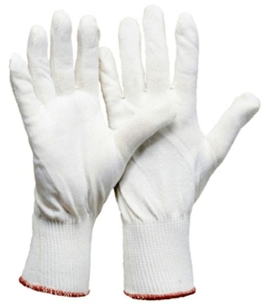 L-FEINSTRICK-MONTAGE-Arbeits-Handschuhe, plattierte Stricktechnik, ohne Noppen, wei