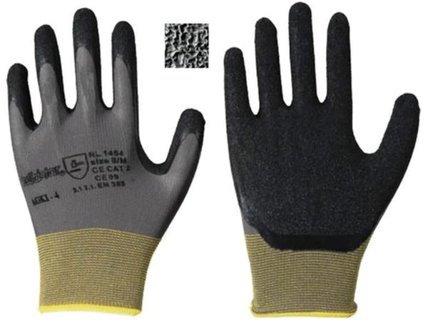 L-SOLIDSTAR, Nylon-Feinstrick-Arbeits-Handschuhe, Latexbeschichtung, schwarz