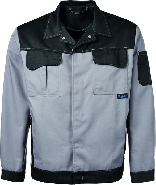 PIONIER-Workwear, Arbeits-Berufs-Bund-Jacke, COLOR WAVE, ca. 300g/m, grau/schwarz