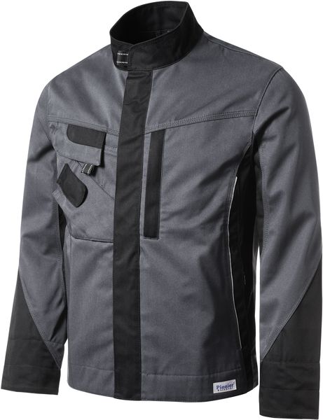PIONIER-Workwear, Arbeits-Berufs-Bund-Jacke, TOOLS, 285g/m, grau/schwarz