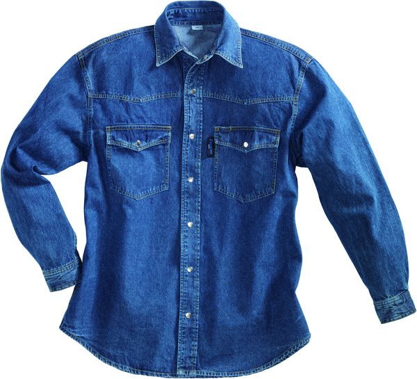 PIONIER-Workwear, Jeanshemd, 1/1 Arm, DENIM, 7 1/2 oz, blau