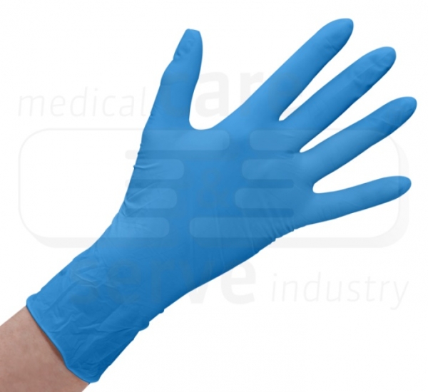 WIROS Einmal-Einweg-Latex Handschuhe, gepudert, glatt, Spenderbox, Pkg  100 Stck, VE = 1 Pkg, blau