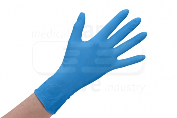 WIROS Einmal-Einweg-Latex Handschuhe, gepudert, glatt, Spenderbox, Pkg  100 Stck, VE = 1 Pkg, blau