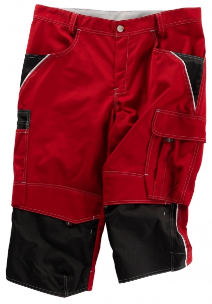 BEB-Workwear, Arbeits-Berufs-Piraten-Hose, INFLAME, 245 g/m, fire-engine-red/schwarz