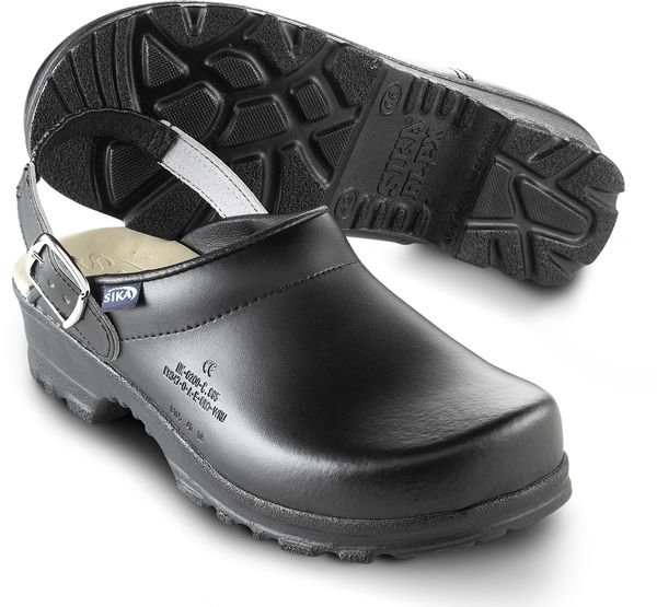SIKA-Footwear, OB -Arbeits-Berufs-Clogs, FLEX LBS, offen mit Fersenriemen, schwarz