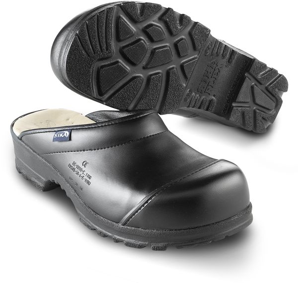 SIKA-Footwear, SB-Arbeits-Berufs-Sicherheits-Clogs, FLEX LBS, offene Ferse, schwarz