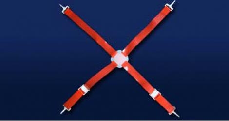 SCHLACHTHAUSFREUND-Tragegarnitur X-Form fr Stechschutzschrzen, TPU Band, rot
