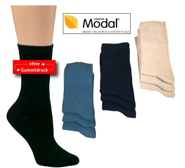 WOWERAT-Footwear, Gesundheitssocken mit Modal, Pkg.  3 Paar, farbig sortiert