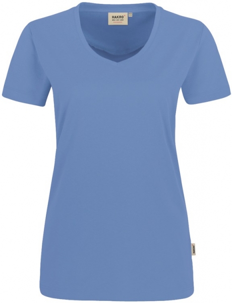 HAKRO-Workwear, Arbeits-Shirts, Damen-T-Shirt, V-Ausschnitt Performance, malibu-blue