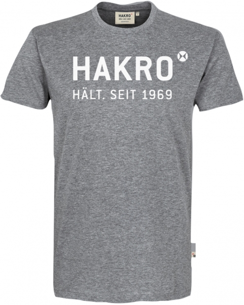HAKRO-Workwear, Arbeits-Shirts, T-Shirt, Logo, 160 g / m, grau meliert
