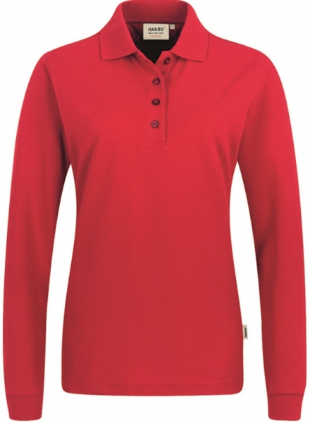 HAKRO-Workwear, Arbeits-Shirts, Damen-Longsleeve-Poloshirt Performance, rot