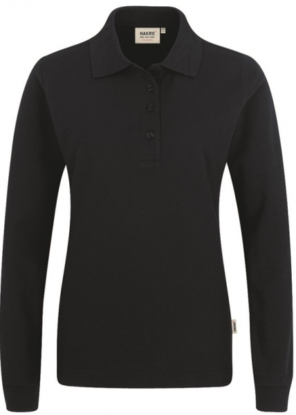 HAKRO-Workwear, Arbeits-Shirts, Damen-Longsleeve-Poloshirt Performance, schwarz