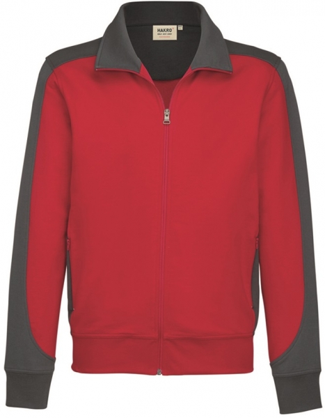 HAKRO-Workwear, Berufs- und Freizeit-Jacke, Sweatjacke, Contrast, Performance, 300 g / m, rot