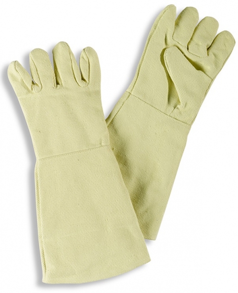 HB-Flammen-/Schweierschutz-5-Finger-Handschuhe fr Kontakthitze, 400 mm lang, gelb