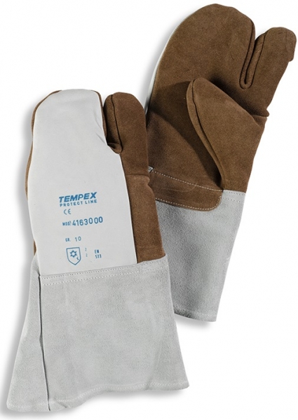 HB-Klteschutz-3-Finger-Staplerfahrer-Handschuhe, wei/braun