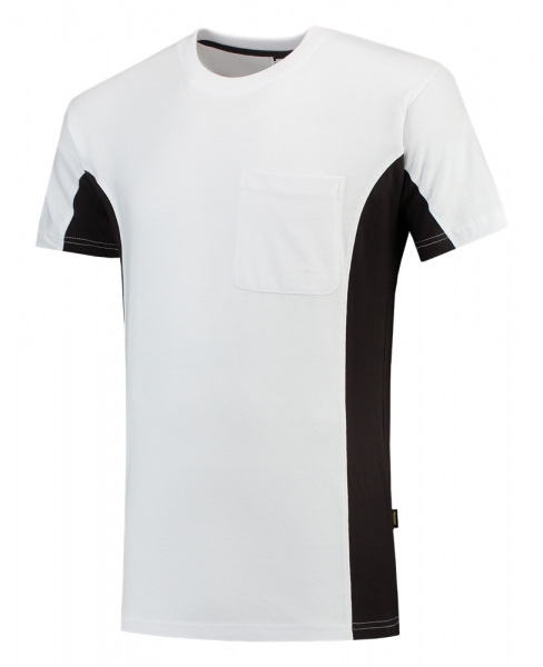 TRICORP-T-Shirt, mit Brusttasche, Bicolor, 190 g/m, white-darkgrey