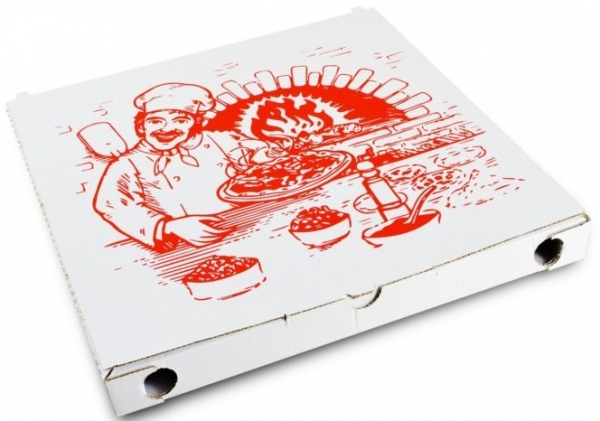 PL-Pizzakarton, Papier, neutrales Motiv, 1-farbiger Druck, 3 cm hoch, Gre: 24 cm, wei, 200 Stck